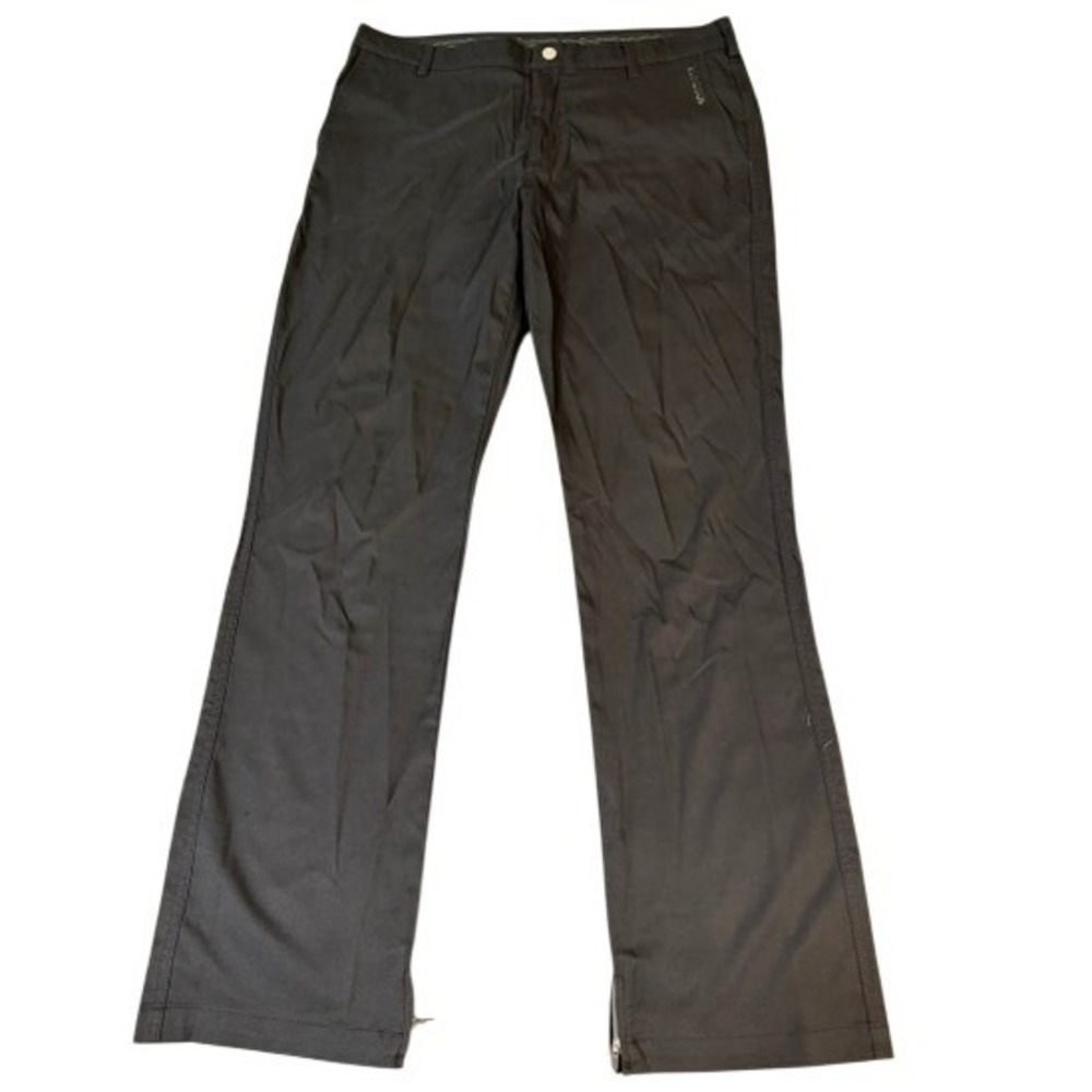 Bonobos Golf Pants Men 34x34 Charcoal Black Performance Straight Leg Zip Hem